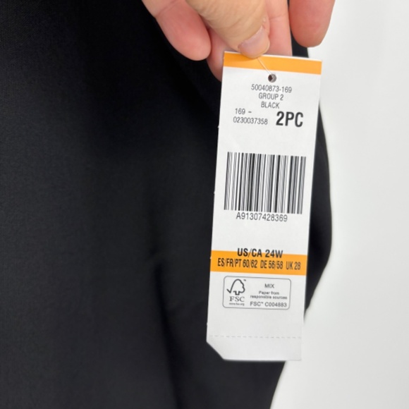 Le Suit Womens 24W Single Button Blazer Slim Fit Pants Suit Black Office Career - Picture 15 of 16